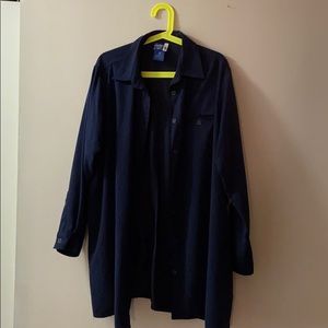 Navy Blue Blouse Over Coat
